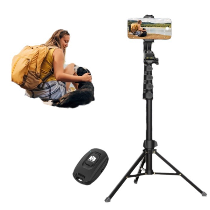 Portable Outdoor Photo Live Broadcast Stand Functional Hardware Floor-Standing Mobile Phone Clamp Remote Control Rotating Camera - Image 6